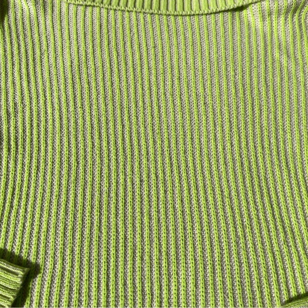 Becca Tilley x Bar III Neon Green Ribbed Turtleneck Sweater XS